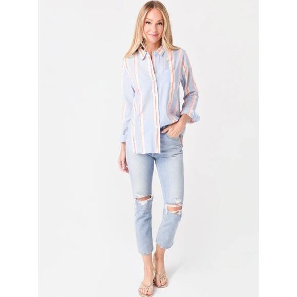 Dylan Tide Stripe shirt Size M - Picture 2 of 7